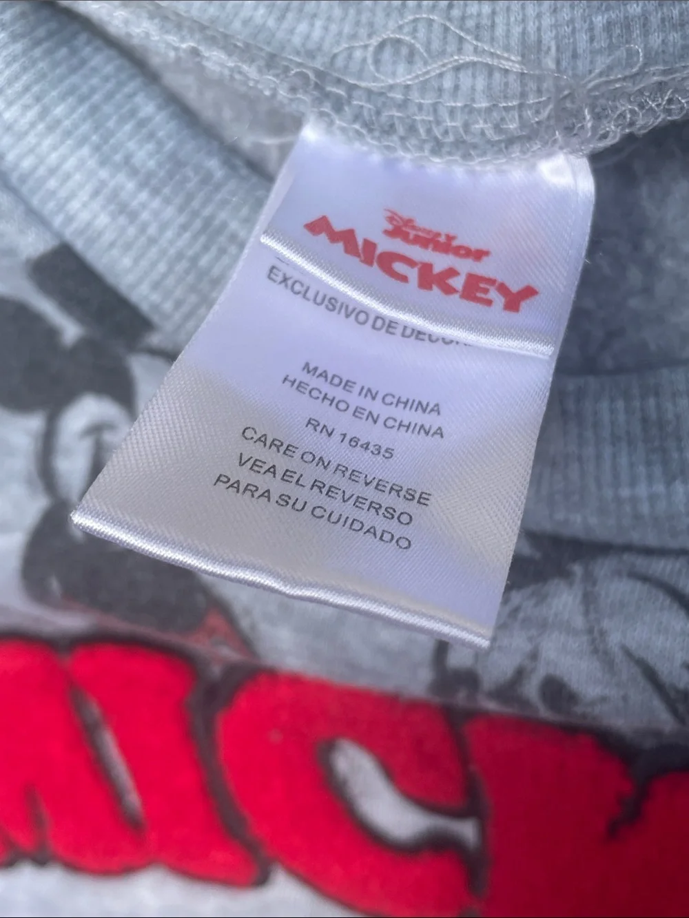 Disney KIDS Mickey Mouse Sweatshirt  Gray /Red Size 3T